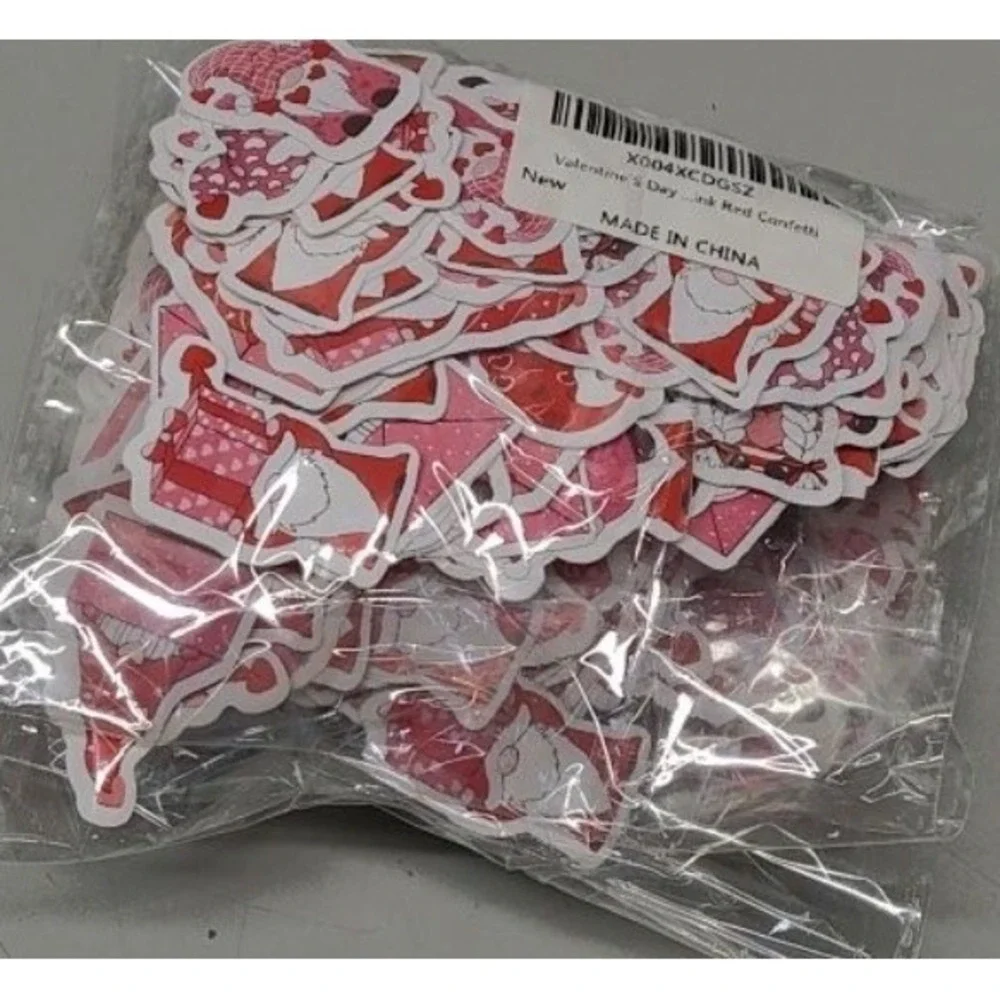 600pc Valentines Gnomes Confetti Pink Red Table Decorations Party Decor 3 Packs